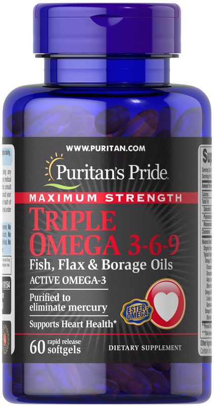 PURITAN'S PRIDE TRIPLE OMEGA 3,6,9 60 SOFTGELS | Rosh Medical Company